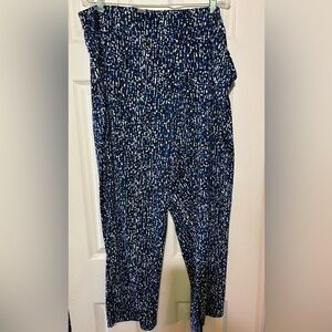 Avenue Plus Size Navy, Black and White Patterned Dress Pants